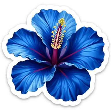 very Dark blue flower hibiscus only colour blue and white sticker