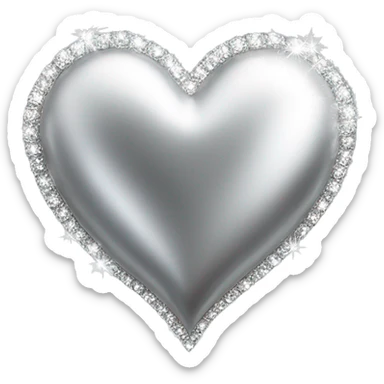 sparkling heart silver  sticker