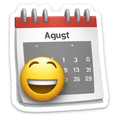 Calendar with August date 23 sticker