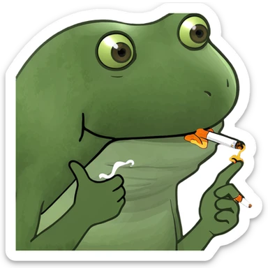 Frog smoking weed sticker