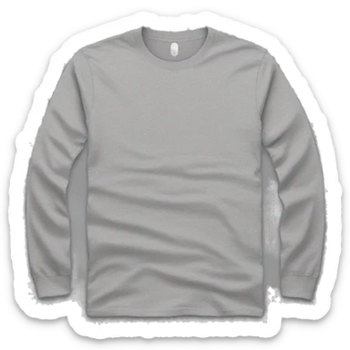 A plain long-sleeve T-shirt in melange gray color. sticker