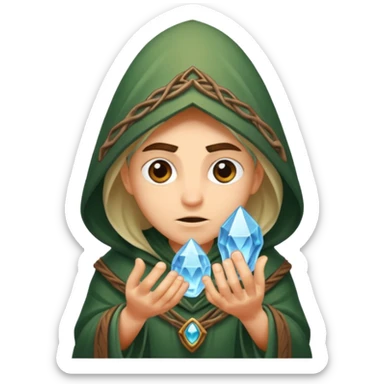 druid character looking through crystal suspiciously sticker