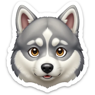 Husky with grey and white fur  sticker