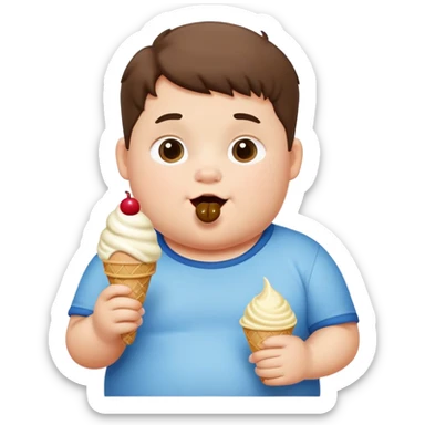 Big fat kid eating ice cream named Grayson  sticker
