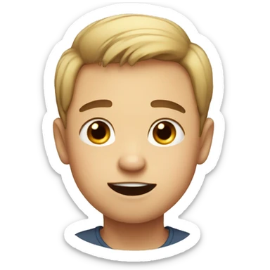 
draw a boy with big cheeks sticker