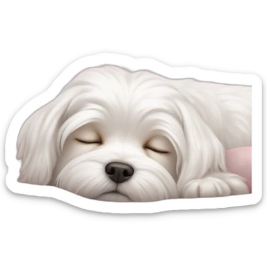 maltese dog sleeping sticker