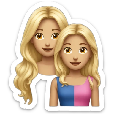 deux filles une fille blonde et fille cheveux noir sticker