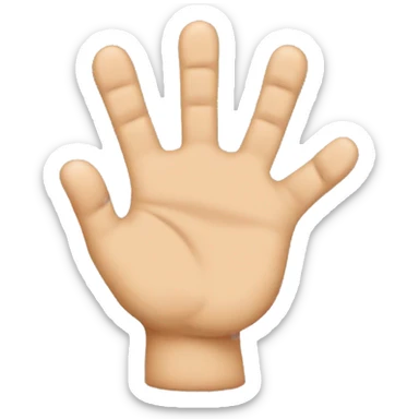 Raised 5 fingers with question sticker