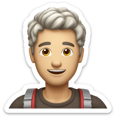 homem branco com topete segurando um iphone sticker