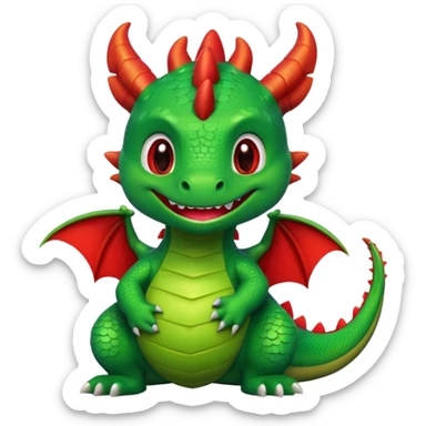 Cute cartoon dragon with the word fuck on it sticker
