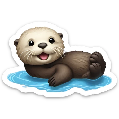 sea otter floating in the water sticker