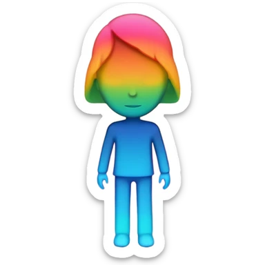 silhouette of a small figure growing into a tall one sticker