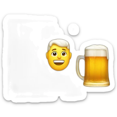 man am macbook mit bier sticker