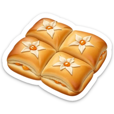 Traditional apricot kolaches folded and not round sticker