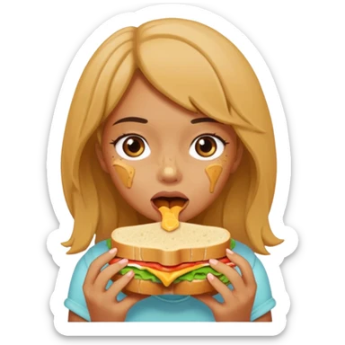 Girl eating Sandwiches  sticker