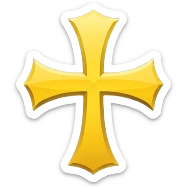 yellow x cross symbol sticker