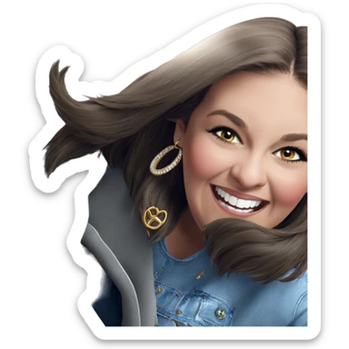 happy girl with jewelry sticker