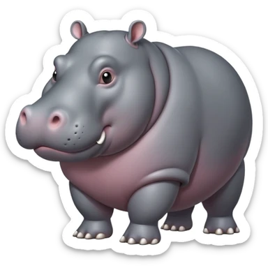 Fat hippo with big butt sticker