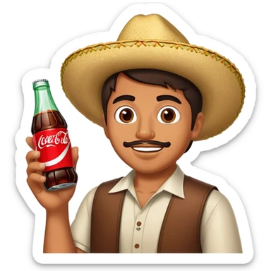 Mexican guy with Coca Cola  sticker