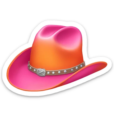 Pink and orange cowgirl hat sticker