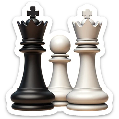 black and white chess figures sticker