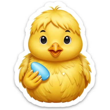 Un poussin avec des ongles vernis  sticker