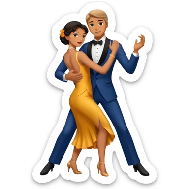 tango dancing man emoji - solo embrace sticker