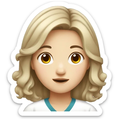 girl with medium hair in Korea sticker