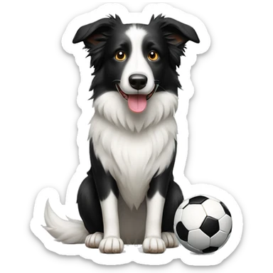 border collie with soccer ball sticker