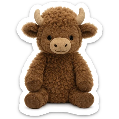 cute baby bison jellycat stuffed plushie sticker