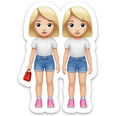 a little girl changing clothes sticker