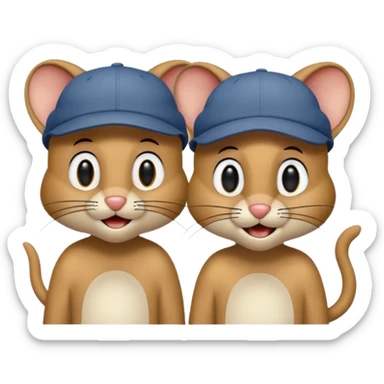 tom & Jerry  with cap  sticker