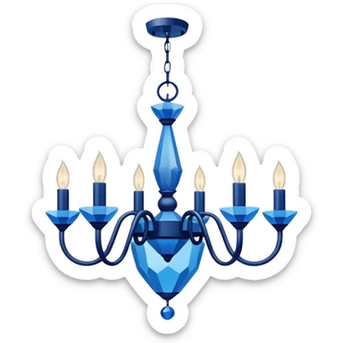 minimalist blue chandelier sticker