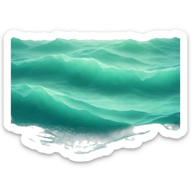 A beautiful teal colored ocean sticker