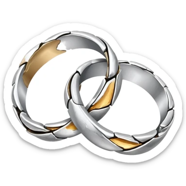 2 smashed wedding ring sticker