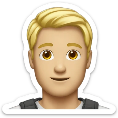 tall guy with short blonde hair sticker