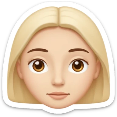 minimal flat emoji with relaxed expression,
smooth eyebrows,
open calm eyes,
feeling of ease and safety,
pastel neutral colors,
modern mindfulness app style,
transparent background,
vector illustration sticker