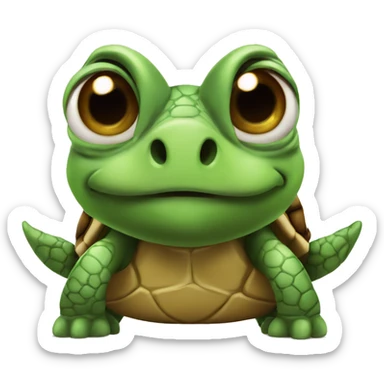 Turtle blowing a kiss sticker