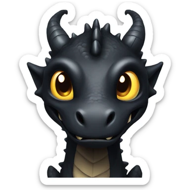 Black dragon with golden eyes sticker