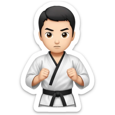 karate black belt character sticker