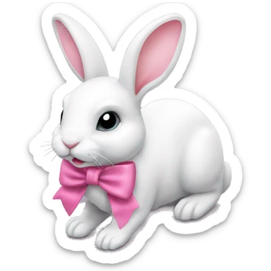 rabbit with pink bow sticker