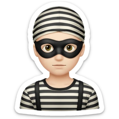 A theif robber emoji,Stripped shirt.eye mask. sticker