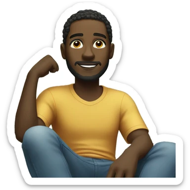 Black man chilling in nature  sticker