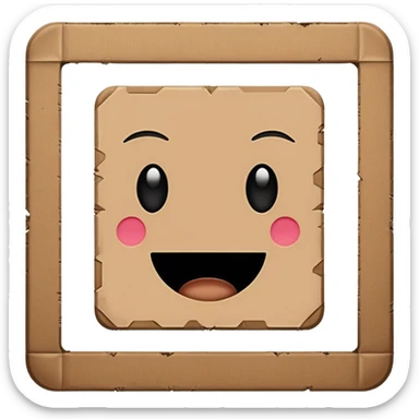 homeless cardboard sign icon, rectangle text on it sticker