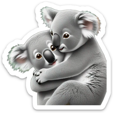 Koala hugging another koala sticker
