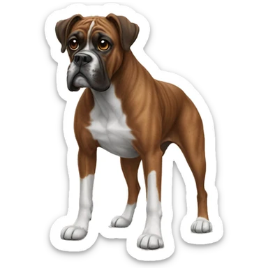 A brindle boxer dog sticker