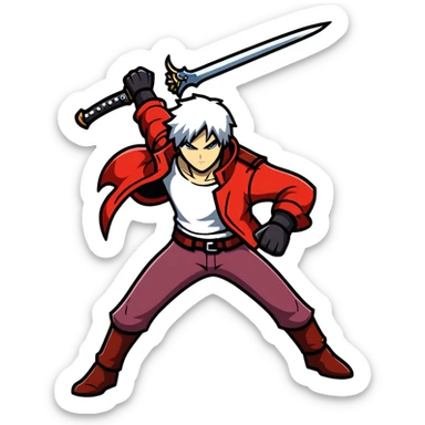 Dante from Devil May Cry in fighting pose sticker