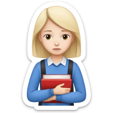 

a stressed, sad student preparing for IELTS, holding books and coffee, tired face, exam stress.

Style: emoji, clean, simple, white background. sticker