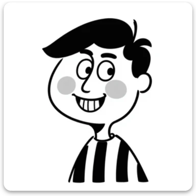 funny face with big grin and rosy cheeks sticker