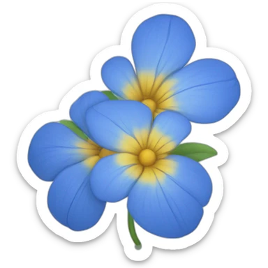 Blue flower sticker